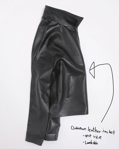 I SHII / CLUBMAN LEATHER JACKET (I SHII-09) Black – Mukta / Sal