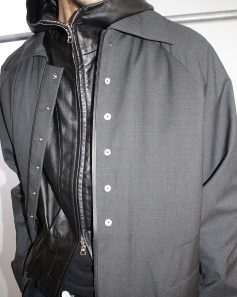 Omar Afridi / ZIPPED BALMACAAN COAT (OA-AW22-CT-101-02) Dark Grey