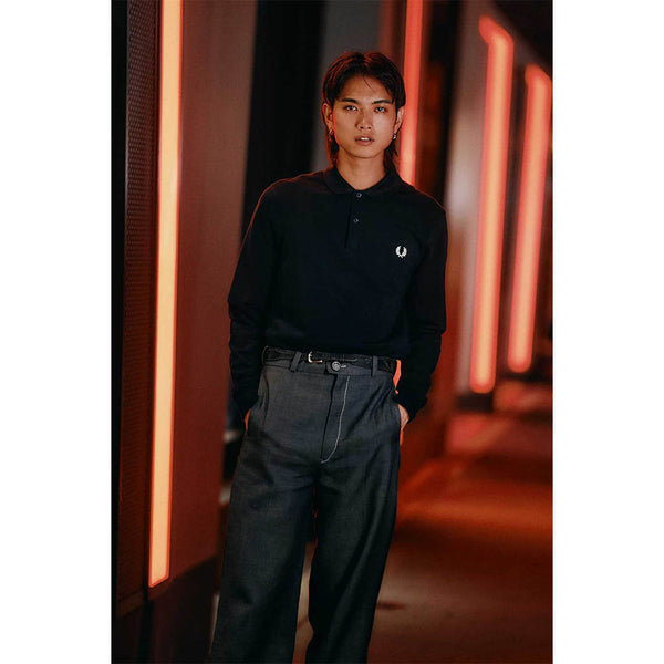 FRED PERRY フレッドペリー LS PLAIN FRED PERRY SHIRT (M6006) Navy