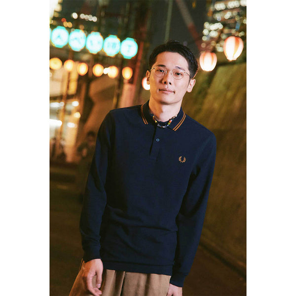 FRED PERRY フレッドペリー LS TWIN TIPPED SHIRT (M3636) Navy / Dark