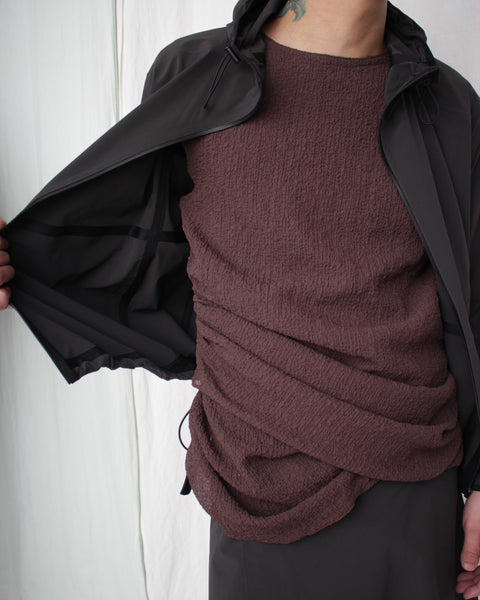 Omar Afridi / DRAPED L/S TOP (SS25-JER-104-04) Brown – Mukta / Sal