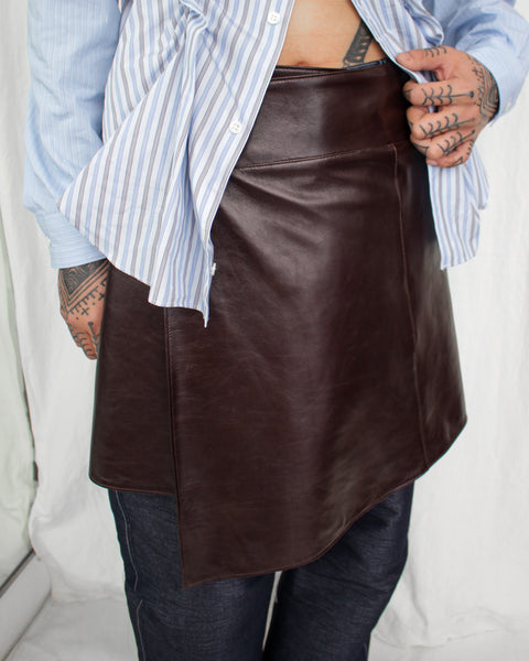 Omar Afridi / WRAPPED SKIRT (SS25-SKT-101-03) Mahogany