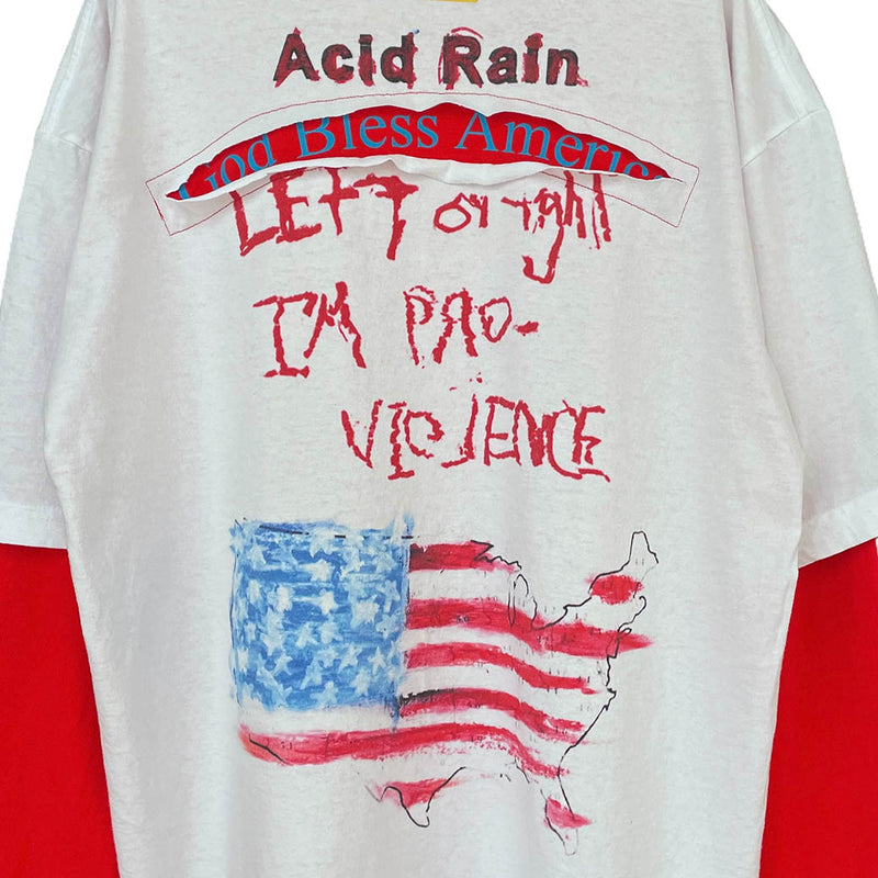 GOD BLESS VIOLENCE DOUBLE LAYER L/S (TRETTIO-ETT-6-GBAIS) White Red