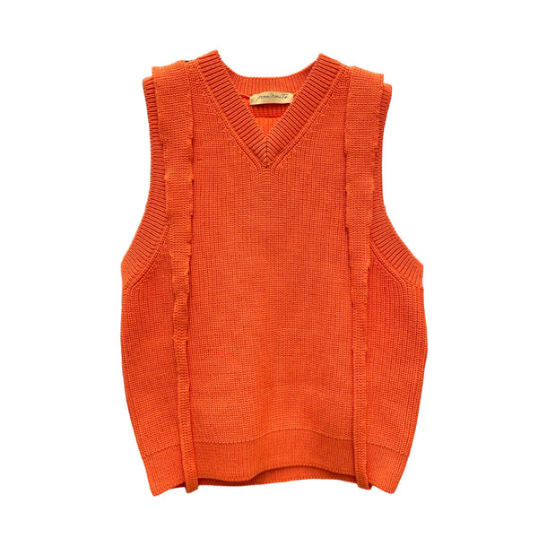 penultimate / TRAVELER KNIT VEST (KT-11-SS24) Orange – Mukta / Sal