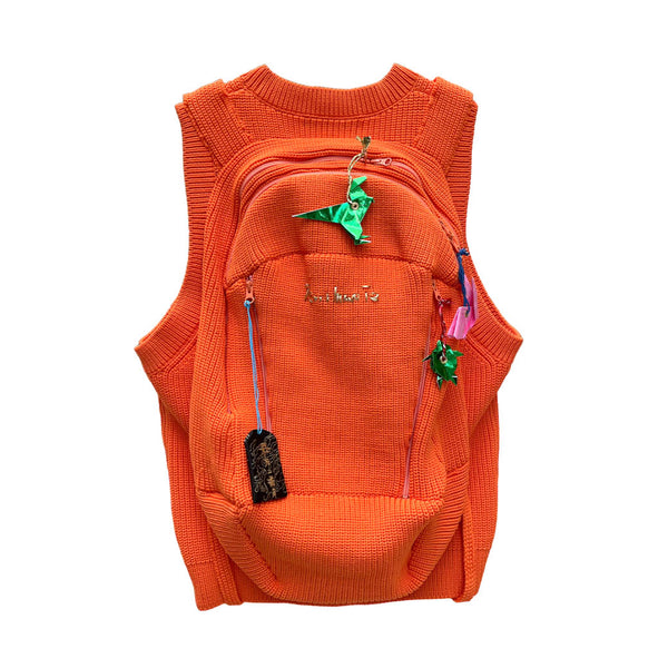 penultimate / TRAVELER KNIT VEST (KT-11-SS24) Orange – Mukta / Sal