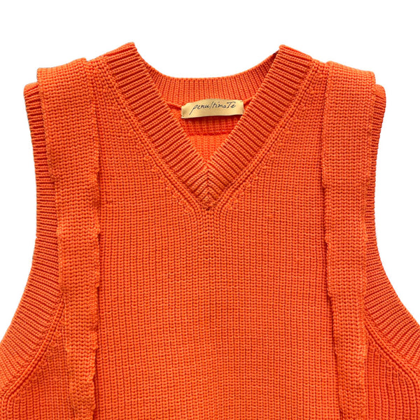 penultimate / TRAVELER KNIT VEST (KT-11-SS24) Orange – Mukta / Sal