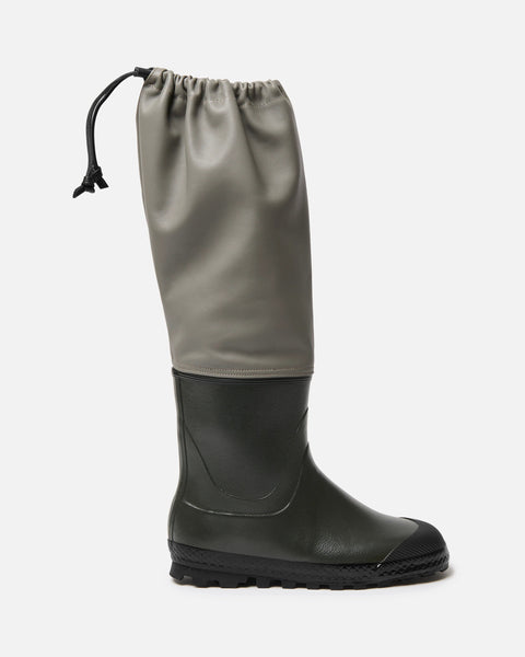 RIER / FARMER RAIN BOOTS (SHO25 BTS) Forest Inox Leather – Mukta / Sal