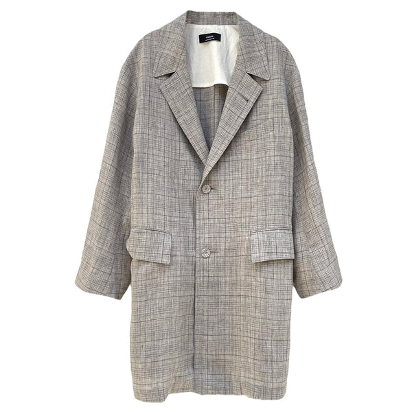 ensou. PS EASY COAT Pebble Grey Plaid - チェスターコート