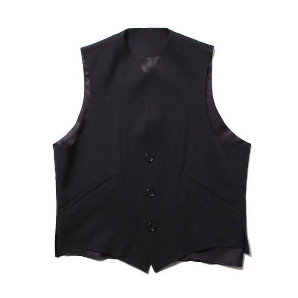 sulvam (サルバム) / 3 BUTTON VEST (SP-V01-100) Black – Mukta