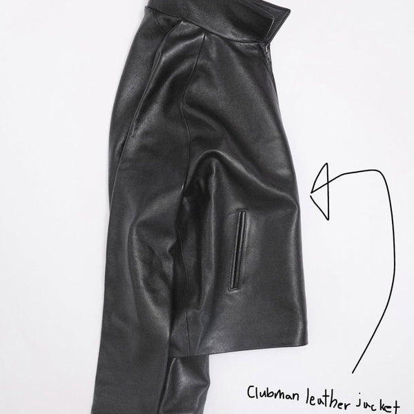 I SHII / CLUBMAN LEATHER JACKET (I SHII-09) Black – Mukta / Sal