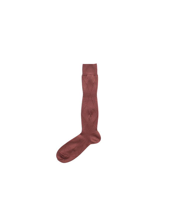Mukta / Sal / "SMITH" ARGYLE SOCKS - Brick (NOUTOMI-02)