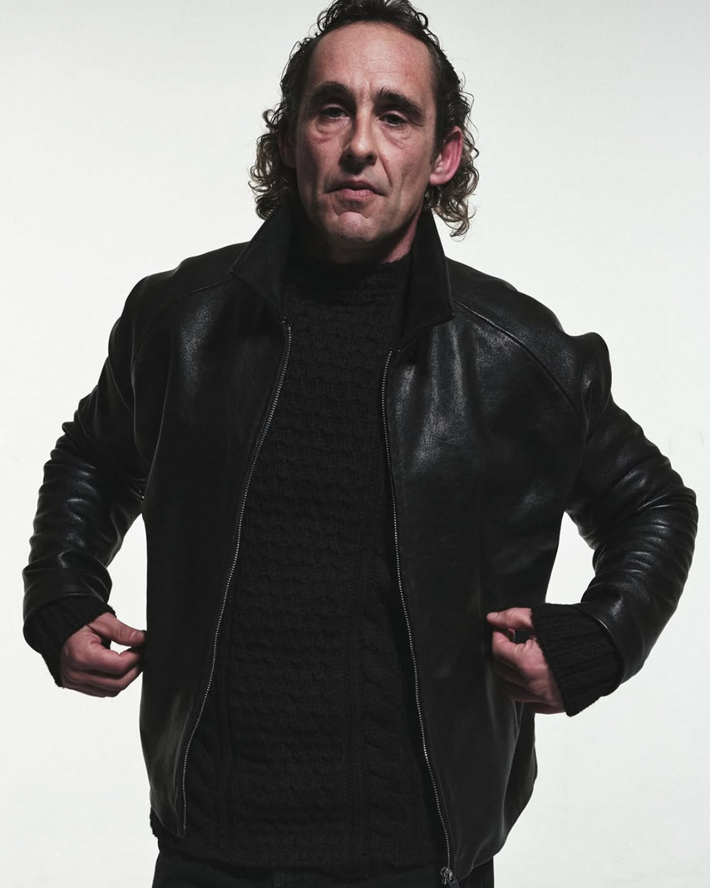 I SHII / CLUBMAN LEATHER JACKET (I SHII-09) Black – Mukta / Sal