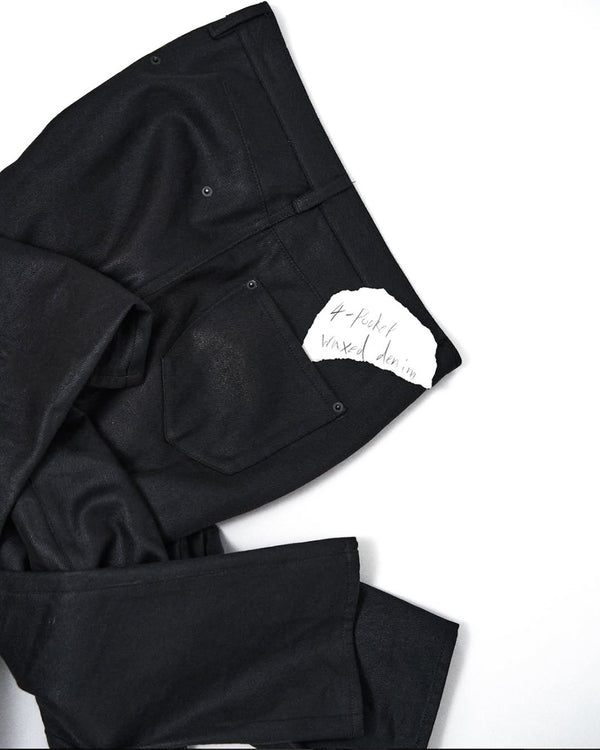 I SHII / 4-POCKET WAXED DENIM - Black (i SHII-01)