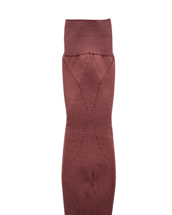 Mukta / Sal / "SMITH" ARGYLE SOCKS - Brick (NOUTOMI-02)