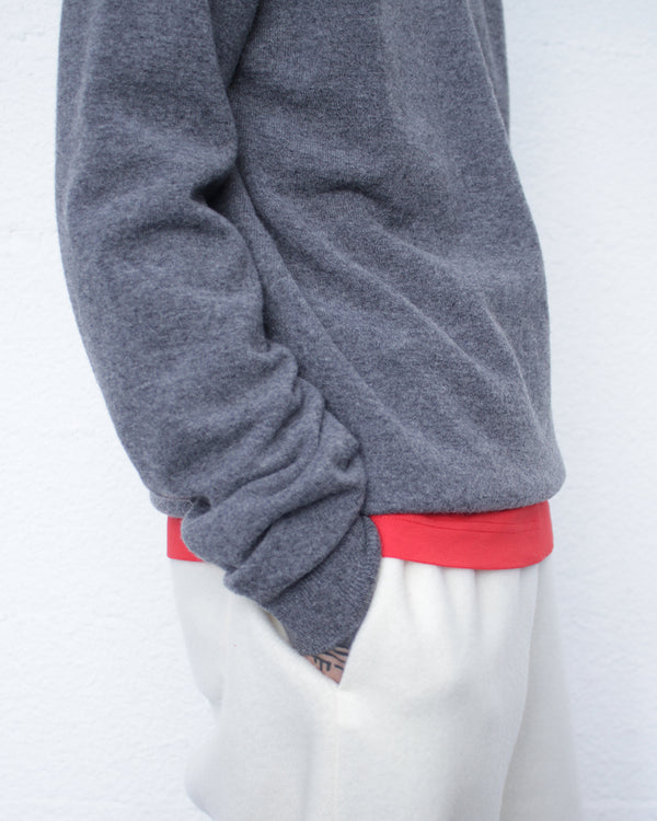 COMME DES GARÇONS SHIRT / FULLY FASHIONED KNIT V-NECK PULLOVER - Grey (FZ-N107-051)