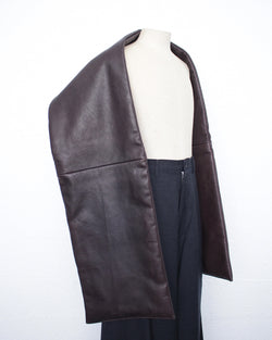 GABRIELA COLL GARMENTS / NO.110 LEATHER PADDED POCKET SCARF - Brown (S7-110)