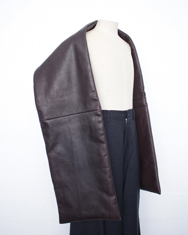 GABRIELA COLL GARMENTS / NO.110 LEATHER PADDED POCKET SCARF - Brown (S7-110)