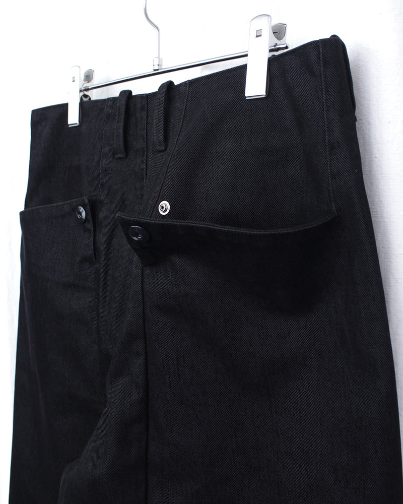 OMAR AFRIDI / WASHED PINA TROUSERS - Black (OA-AW25-TRS-103-01)