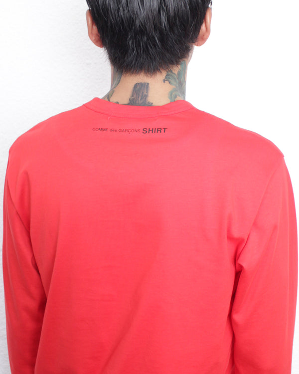 COMME DES GARÇONS SHIRT / L/S TEE BACK SMALL LOGO - Red (FP-T005-051)