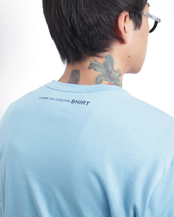 COMME DES GARÇONS SHIRT / L/S TEE BACK SMALL LOGO - L.Blue (FP-T005-051)