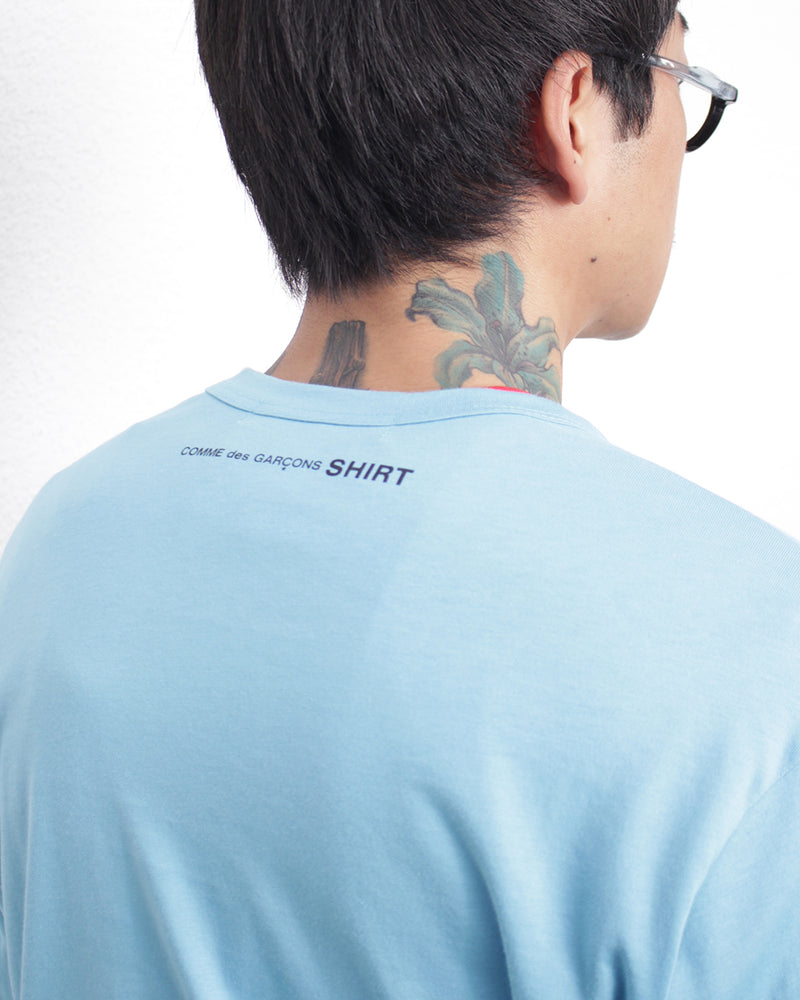 COMME DES GARÇONS SHIRT / L/S TEE BACK SMALL LOGO - L.Blue (FP-T005-051)