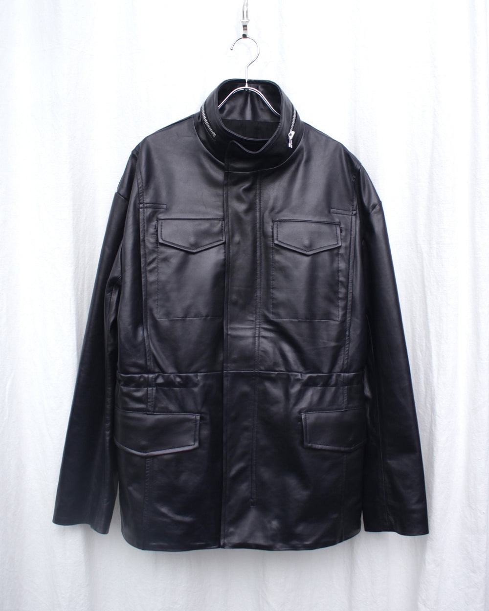 OMAR AFRIDI / ARNATT JACKET / SHEEPSKIN (OA-SS26-LTH-103-01) Navy