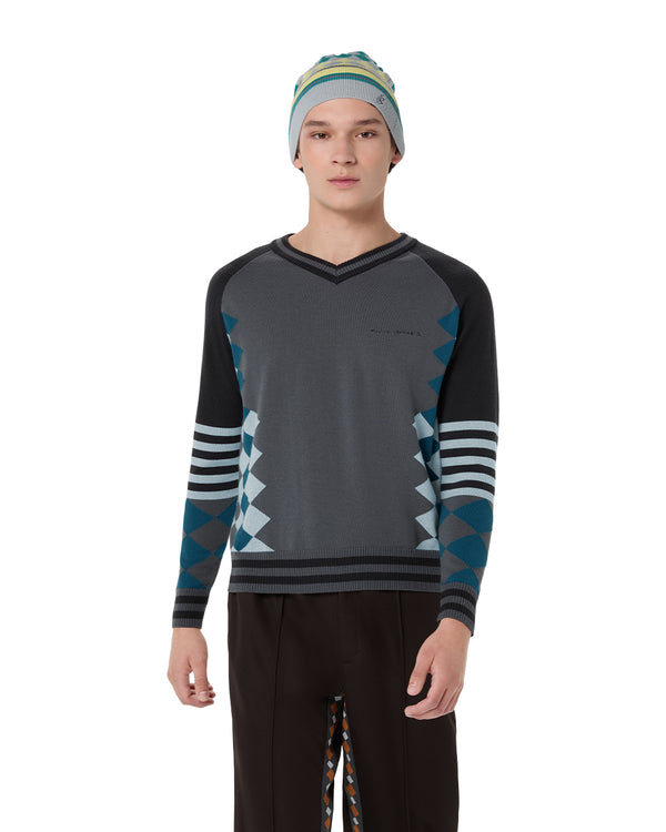 ASICS NOVALIS / LARICOID KNIT JUMPER - Anchor Grey / Sky (2203A323.023)