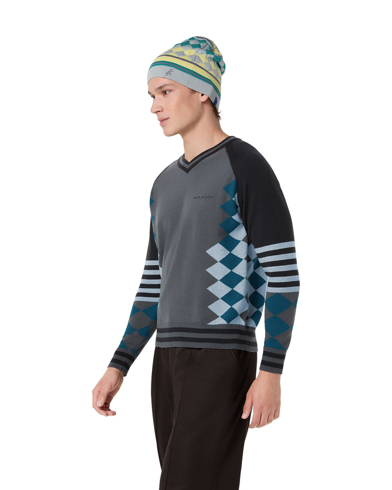 ASICS NOVALIS / LARICOID KNIT JUMPER - Anchor Grey / Sky (2203A323.023)