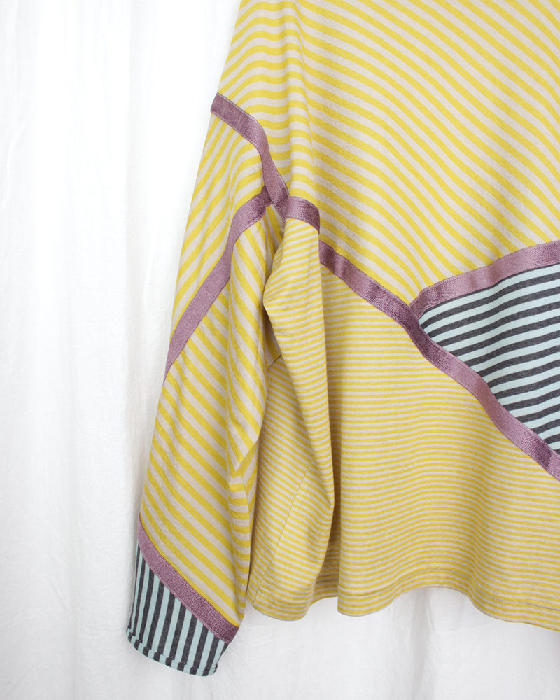 KIKO KOSTADINOV / RADAY SHORT JERSEY TOP - W. Blue & Grey/N/ Blue & Grey/W. Black & Beige/N. Black & Beige (KKAW25TP08-188)