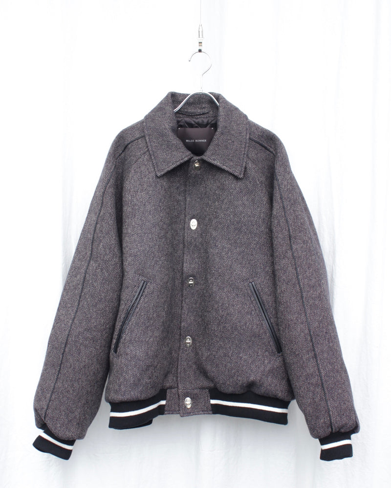 WALES BONNER / HOMECOMING VARSITY JACKET - Grey Melange (MA25JA13-WO02-903)