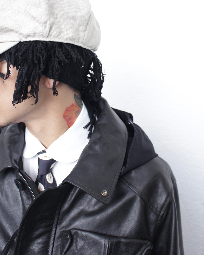 C.P. COMPANY / MEDIUM JACKET IN LEATHER - Black (19CMOW296A)