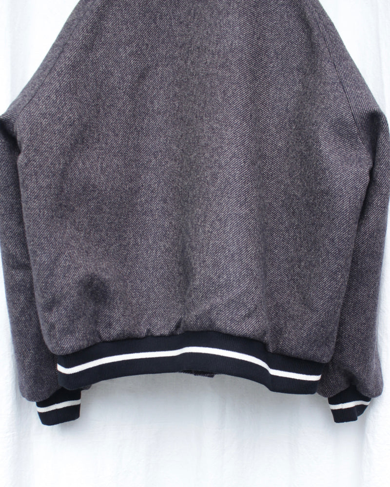 WALES BONNER / HOMECOMING VARSITY JACKET - Grey Melange (MA25JA13-WO02-903)