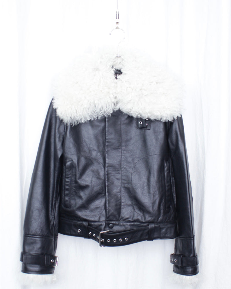 WALES BONNER / BRIDGE LEATHER JACKET - Black (UA25LE01-LE01-999)