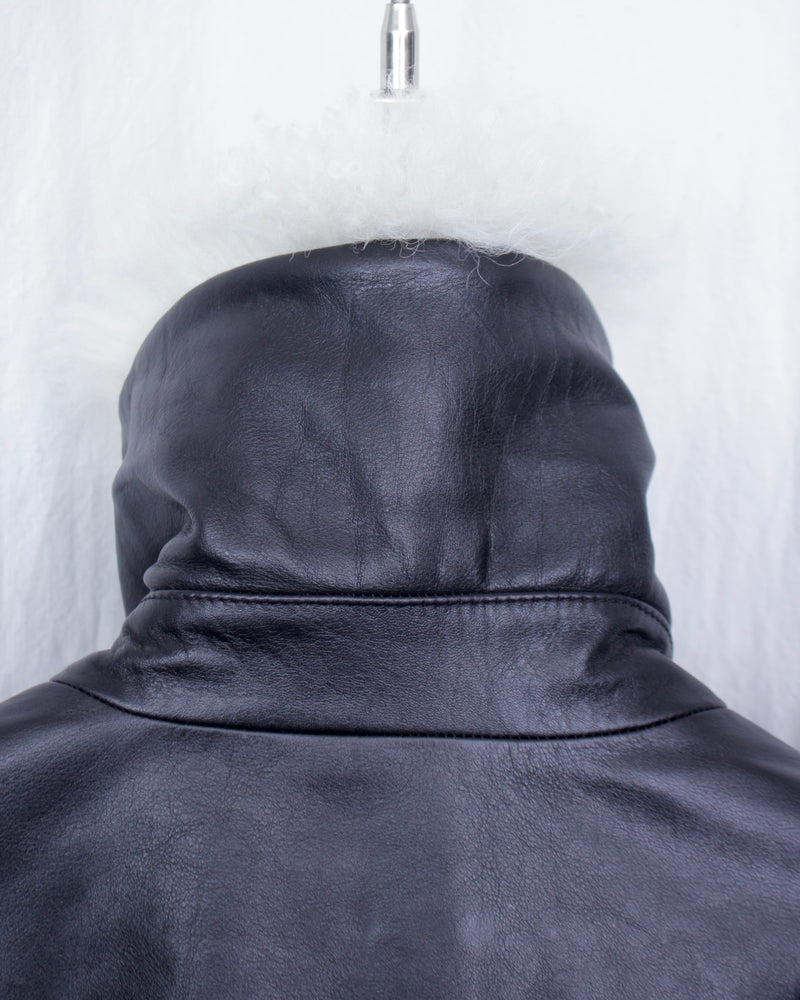 WALES BONNER / BRIDGE LEATHER JACKET - Black (UA25LE01-LE01-999)
