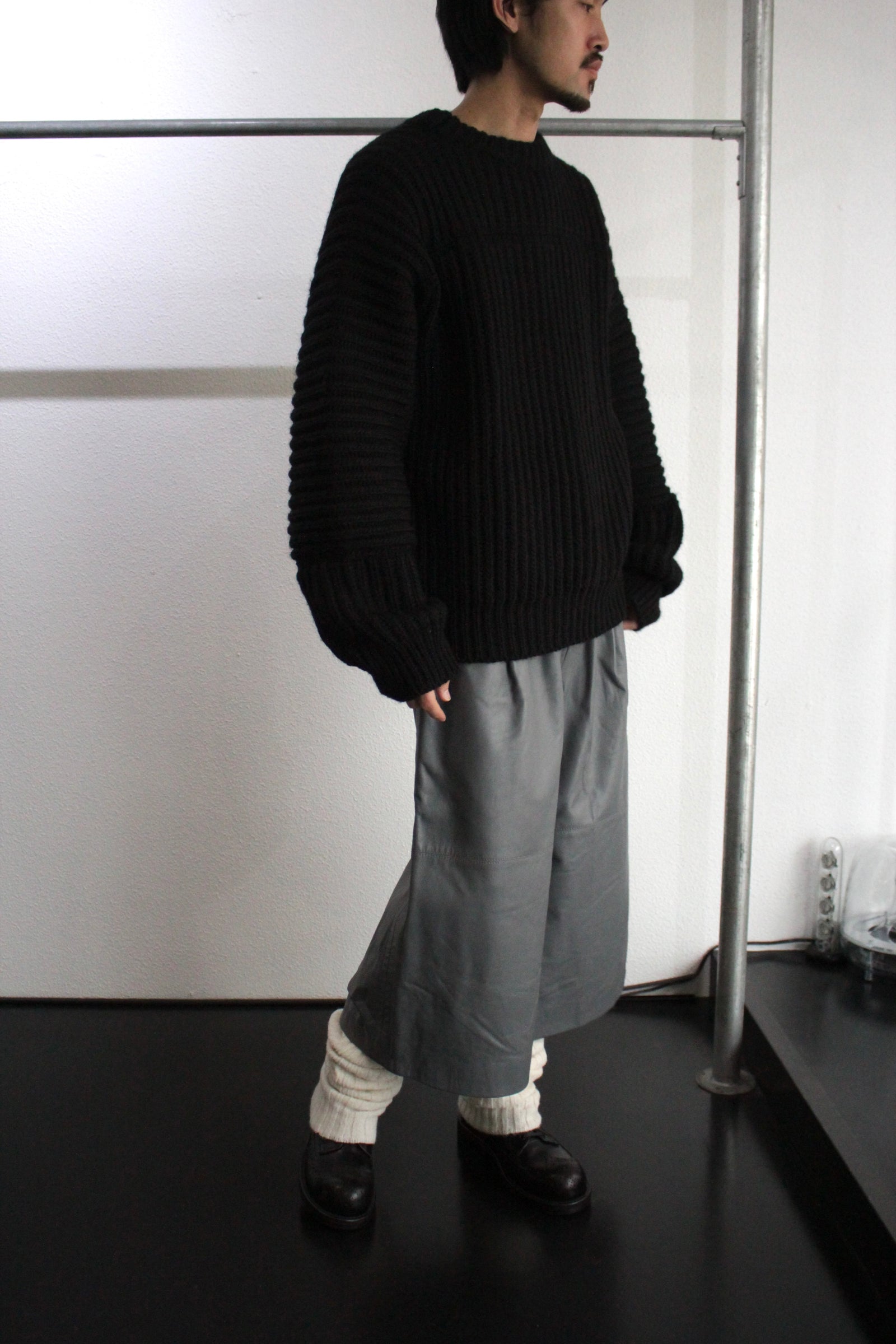 Omar Afridi / LINED RIB KNIT (OA-AW20-KNT-102-01) Black Omar Afridi / LINED RIB KNIT (OA-AW20-KNT-102-01) Black