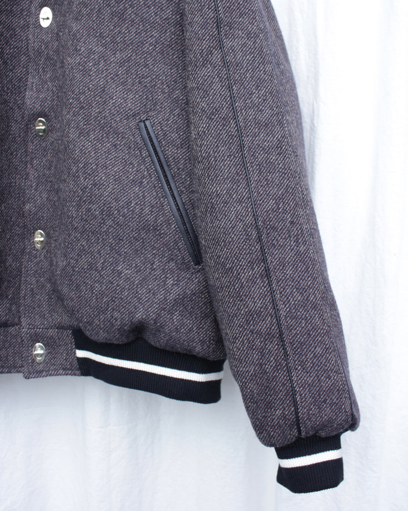 WALES BONNER / HOMECOMING VARSITY JACKET - Grey Melange (MA25JA13-WO02-903)