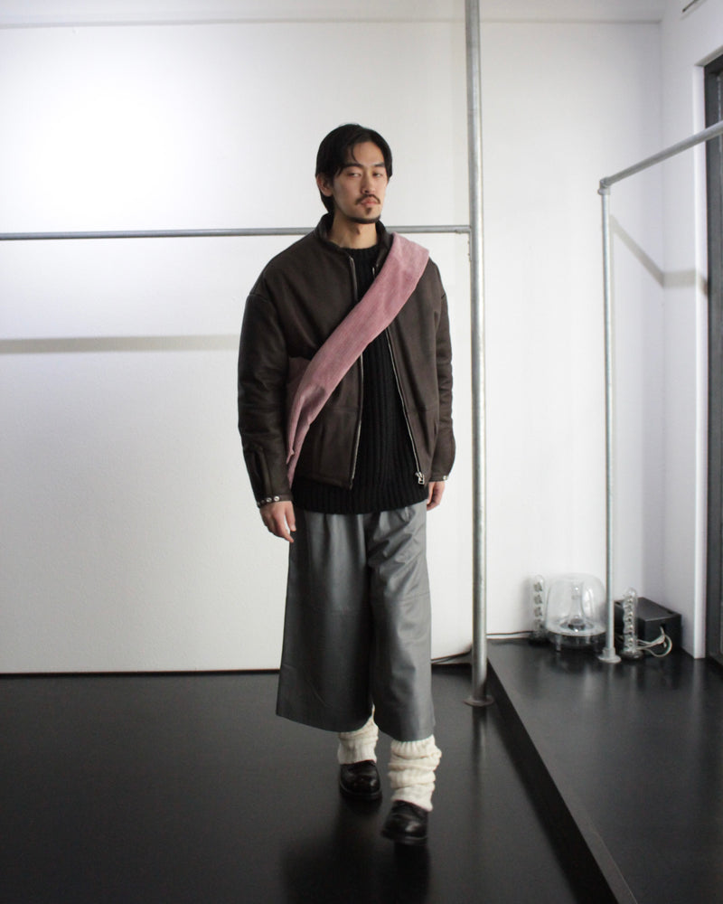 << Re: >> WIDE CROPPED TROUSERS (OA-AW22-TRS-102-01) Grey