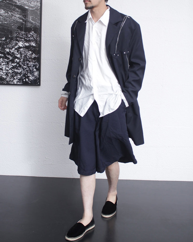 COMME DES GARÇONS SHIRT / POLYESTER POPLIN GARMENT TREATED SHORTS