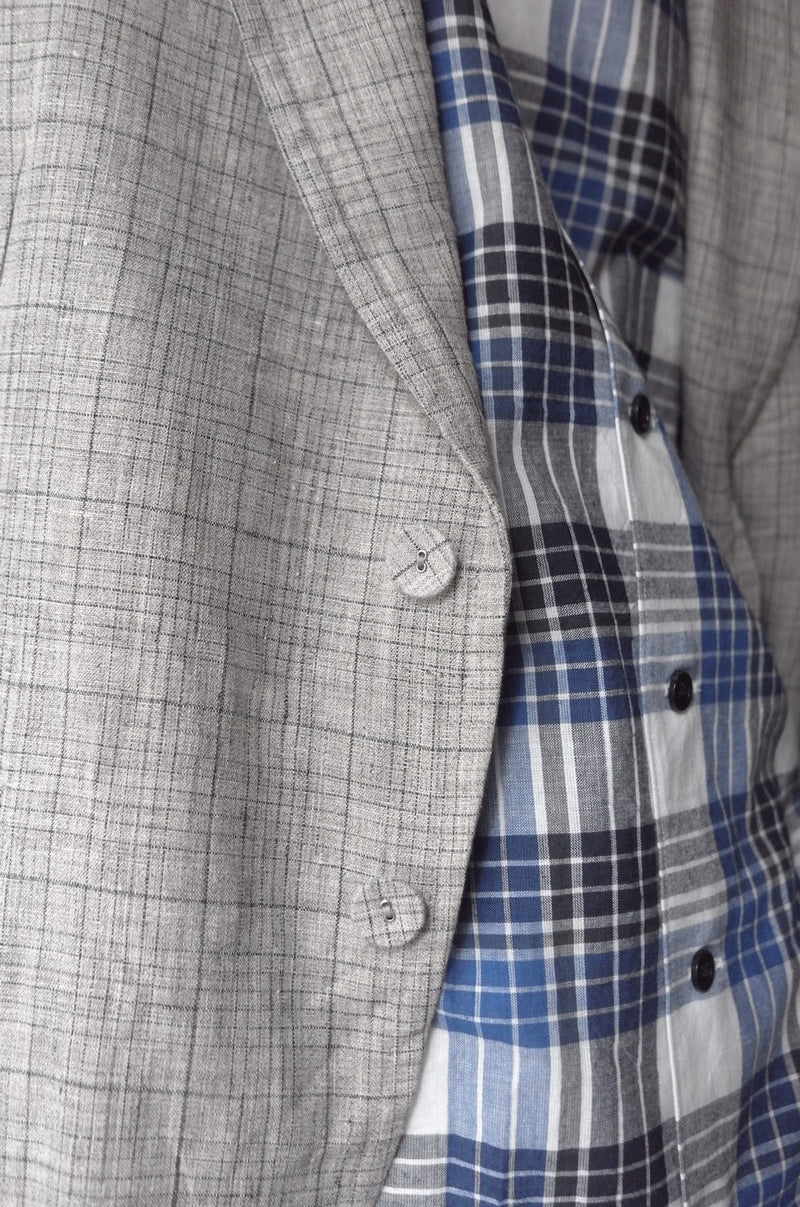 2B DONI'S BLAZER (2B DONI'S BLAZER)  Pebble Grey Plaid