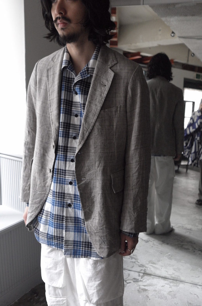 2B DONI'S BLAZER (2B DONI'S BLAZER)  Pebble Grey Plaid
