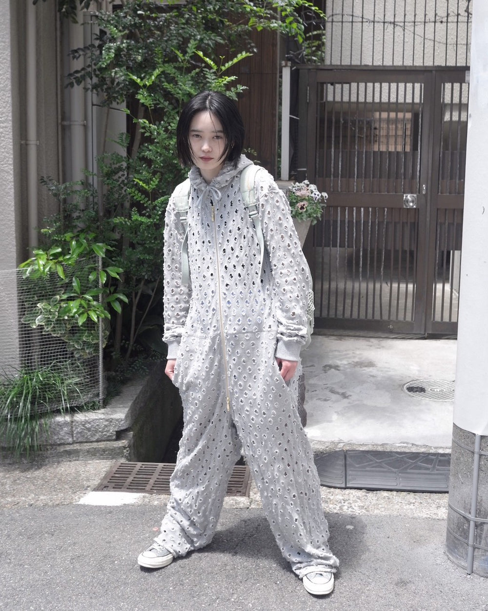 RANDY ランディー COVER HOODIE JUMP SUIT (SS23-ROA01) Grey – Mukta / Sal