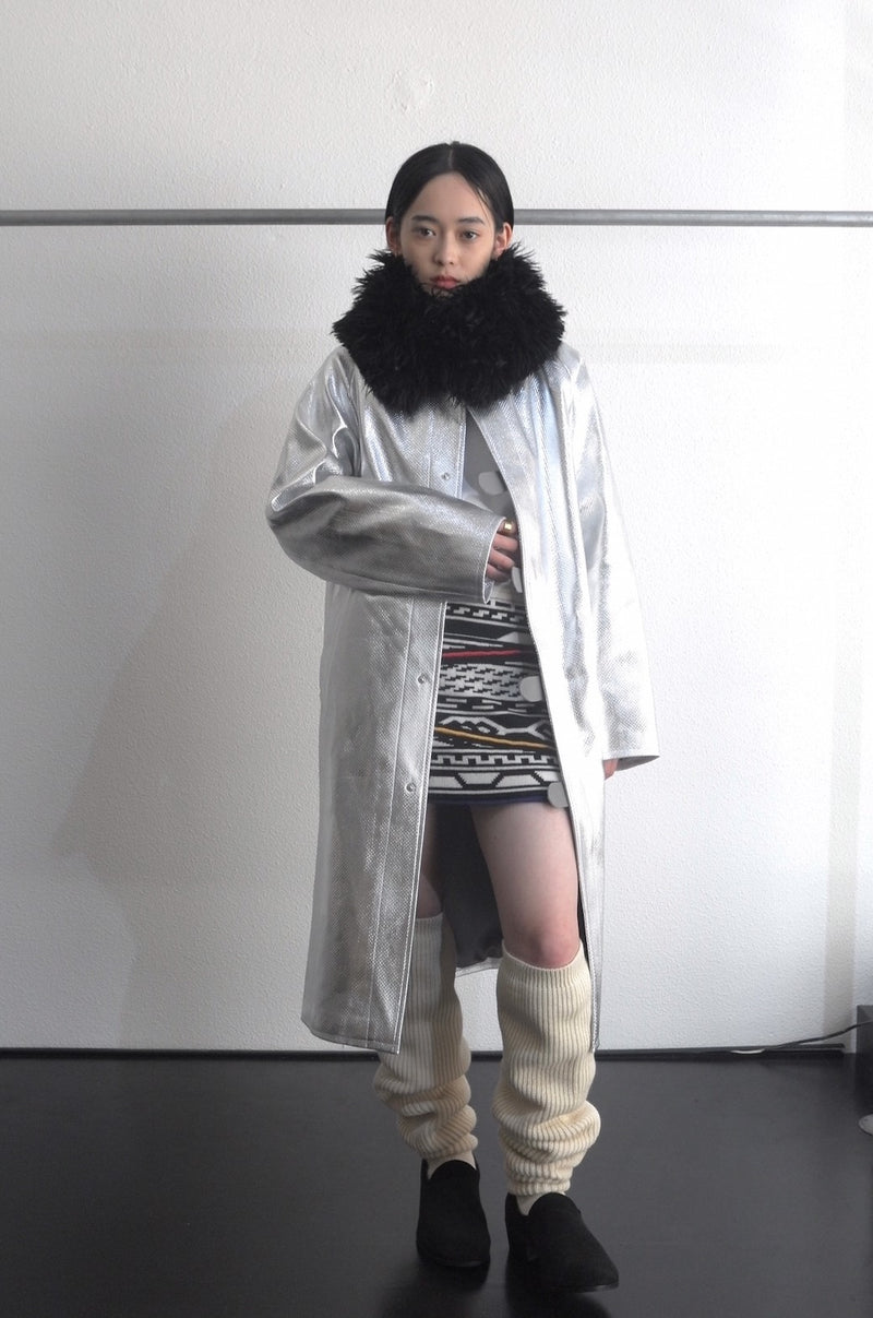 JACQUARD KNITTED MINI SKIRT (KT004) Black×White Pattern