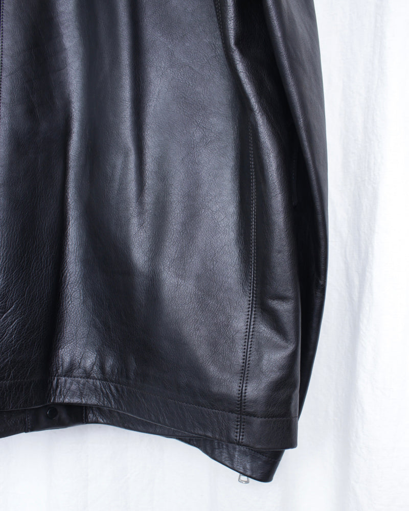 C.P. COMPANY / MEDIUM JACKET IN LEATHER - Black (19CMOW296A)