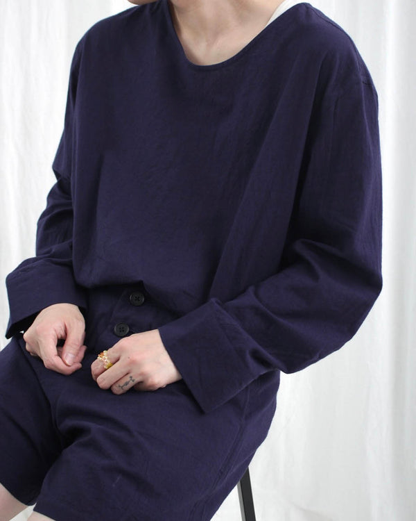 "ATELIER" COTTON LS TUNIC (S2-TU1-8D-800) Navy