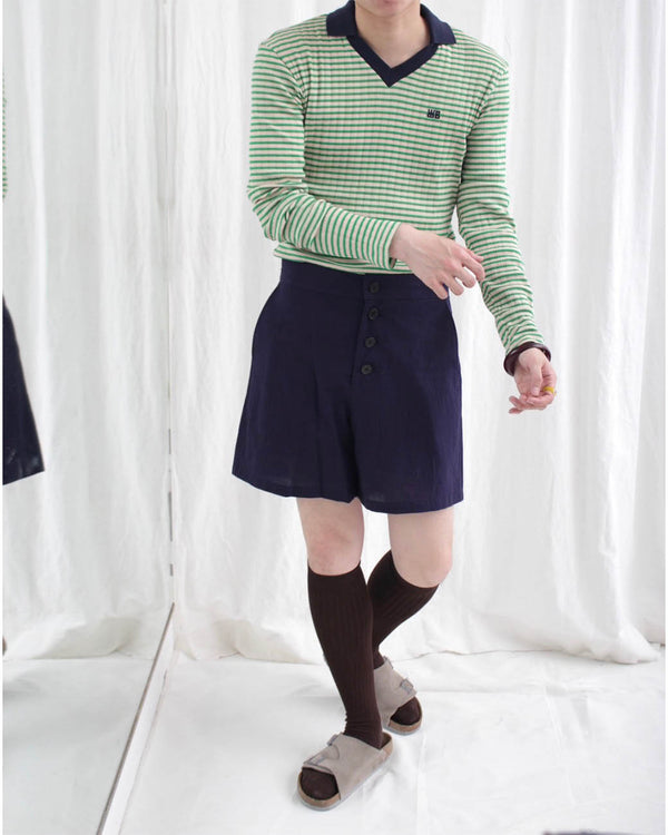 "RIVIERA" COTTON SHORTS (S2-SHO3-3A-41012) Navy