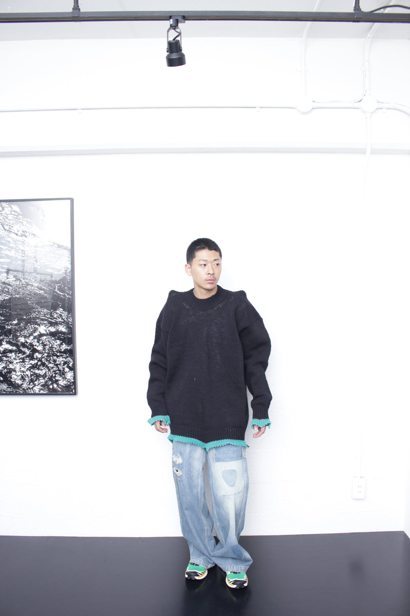 ENSOU. / SCAR TISSUE PAINTER JEANS - Indigo (E13P009)