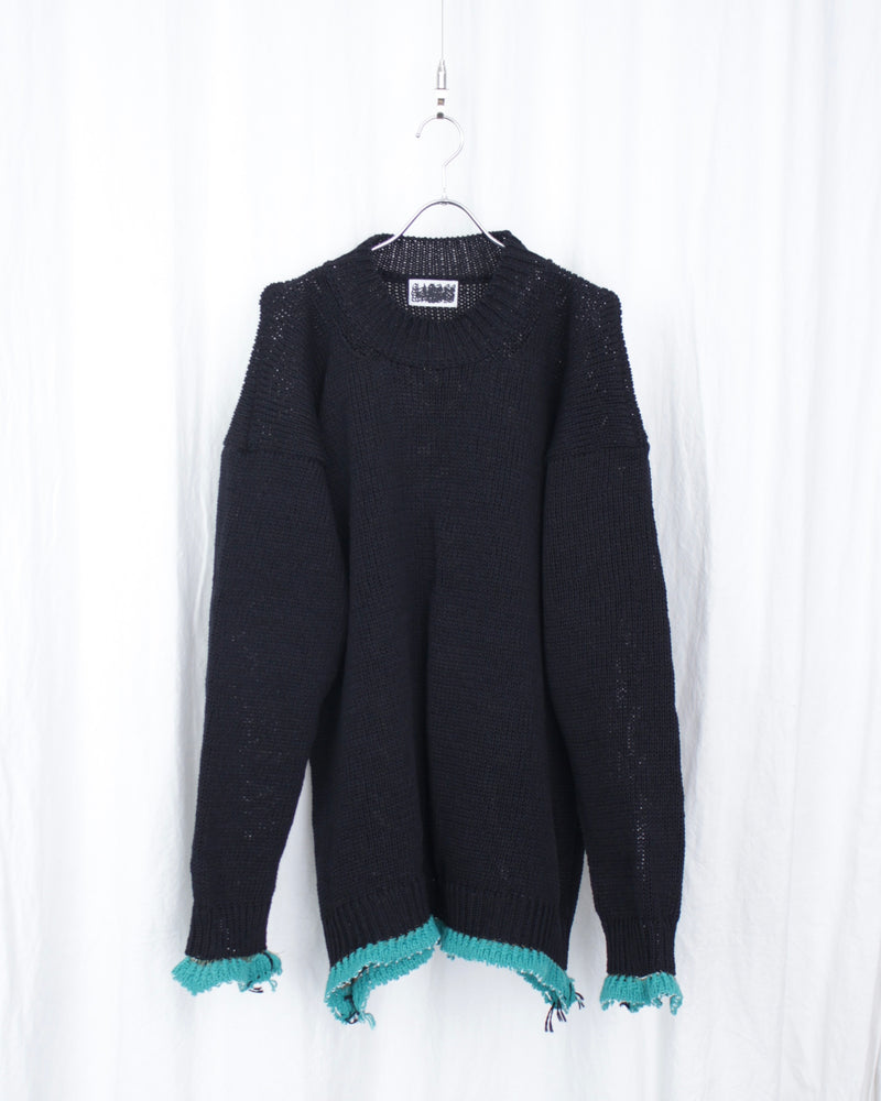 CLASS / 3G PLAIN STITCH SWEATER - Black (CCFA19UNI)