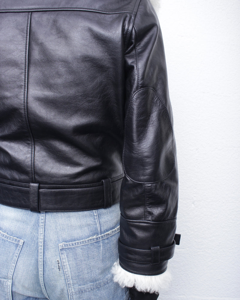 WALES BONNER / BRIDGE LEATHER JACKET - Black (UA25LE01-LE01-999)