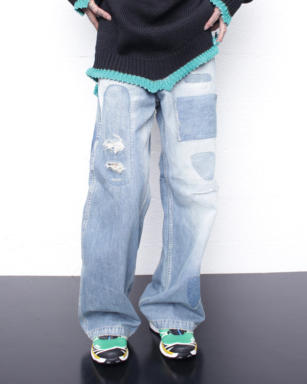 ENSOU. / SCAR TISSUE PAINTER JEANS - Indigo (E13P009)