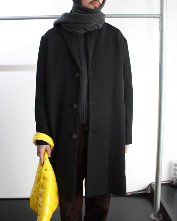 << Re: >> TWISTED SLEEVE CHESTER COAT (OA-AW20-CT-103-01) Black